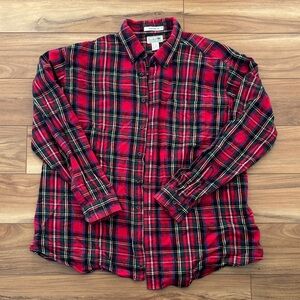 L.L. Bean Red and Black Plaid Flannel Men's Shirt XL